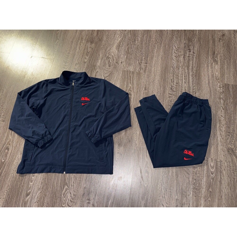 Nike Ole Miss Football On-Field Team Issue PE Travel Windbreaker Tracksuit XL